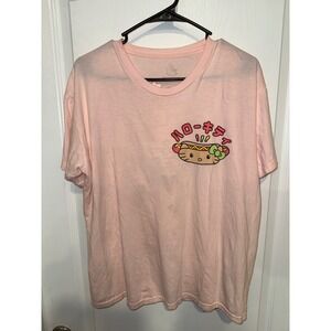 Hello Kitty Sanrio Fast Food Burger Hot Dog Graphic T-Shirt Pink Mens Large L